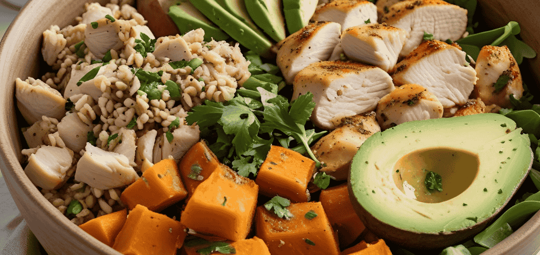 Receta Energética para Runners: Bowl de Batata, Pollo y Aguacate